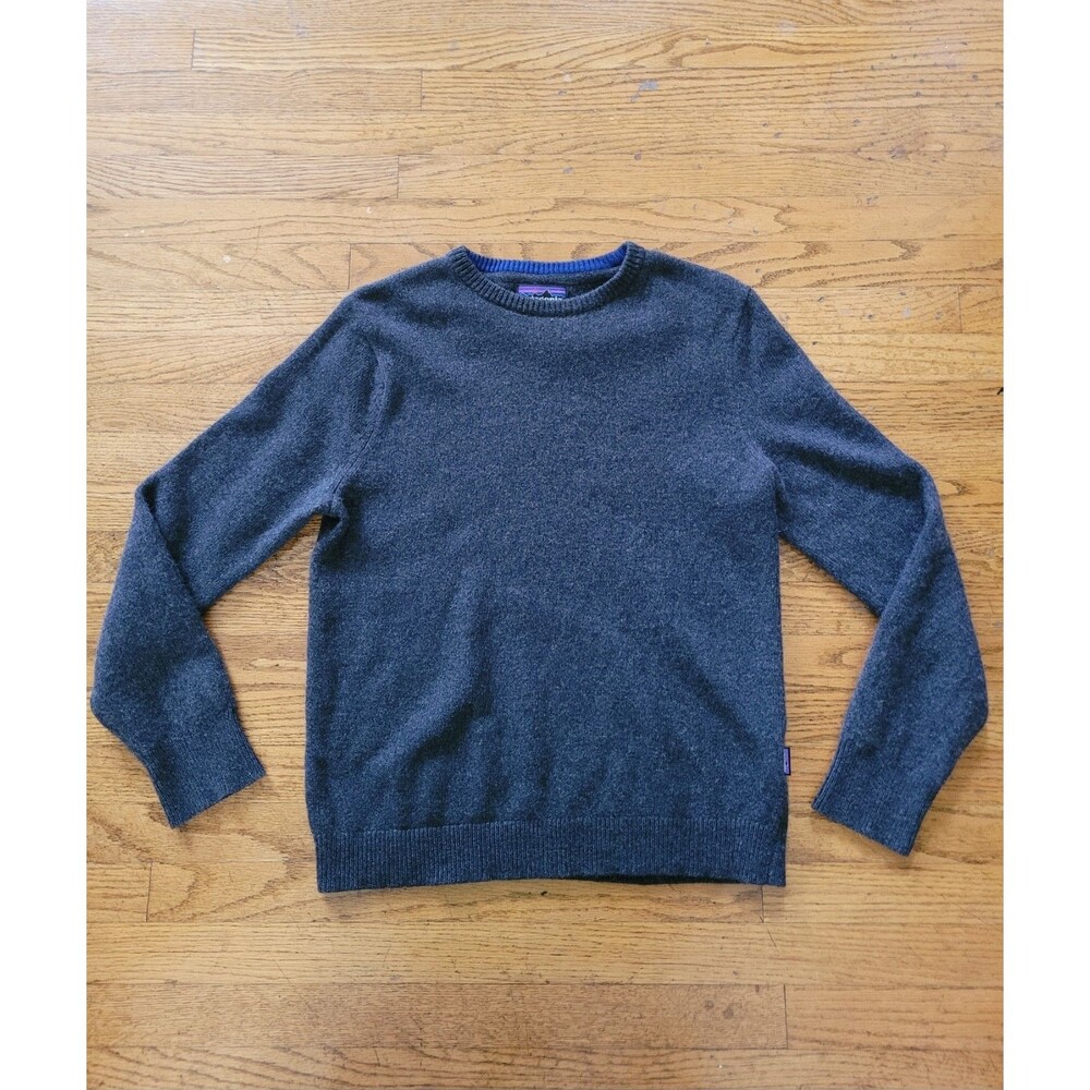 Patagonia Recycled Cashmere Crewneck Knit Sweater Charcoal Gray Size Small